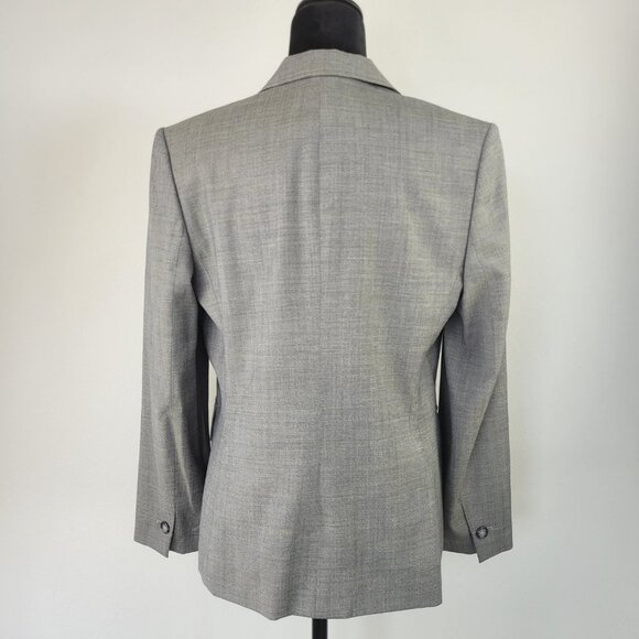 Loft Petites women light gray wool bland Classic blazer jacket size 10P - Picture 3 of 11